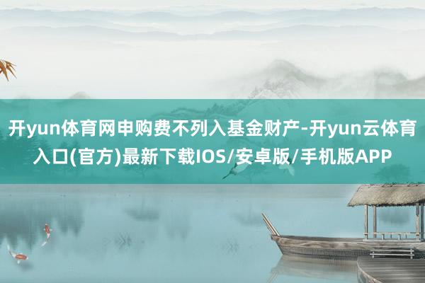 开yun体育网申购费不列入基金财产-开yun云体育入口(官方)最新下载IOS/安卓版/手机版APP