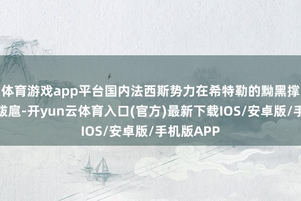 体育游戏app平台国内法西斯势力在希特勒的黝黑撑握下日益跋扈-开yun云体育入口(官方)最新下载IOS/安卓版/手机版APP
